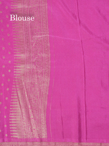 Bottle Green Semi Georgette Saree With Fancy Self Border