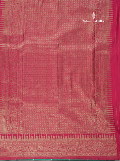 Bottle Green Semi Georgette Saree With Fancy Self Border