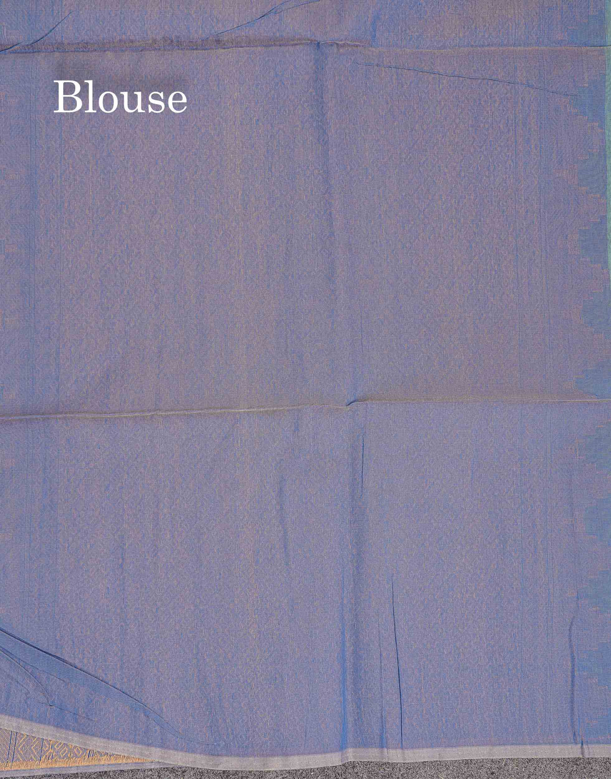 Rexona Green Beautiful Fancy Kora Cotton Saree With Contrast Blue Blouse