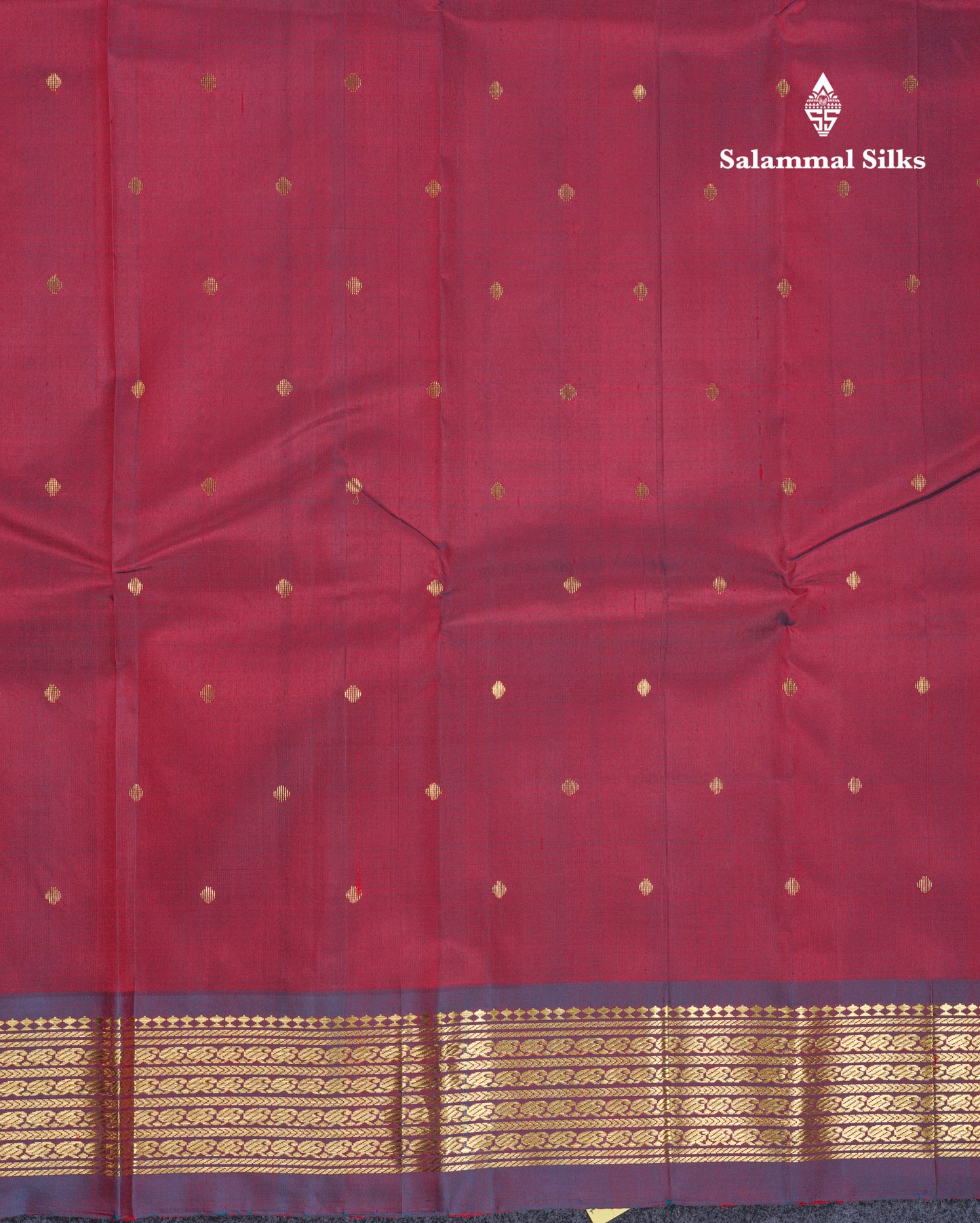 Beautiful Dark Maroon Pure Kanjivaram Silk Saree With One Side Traditional Border