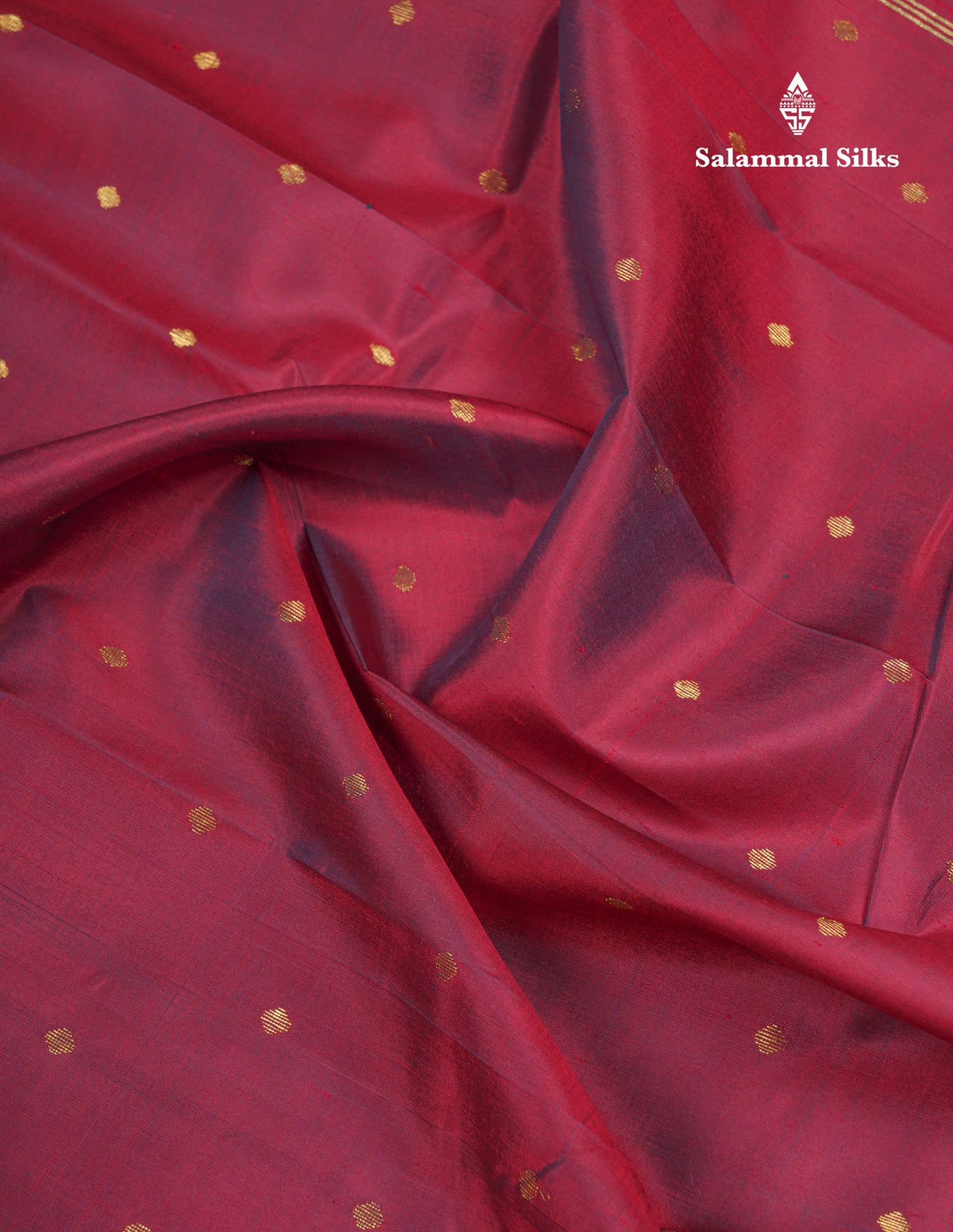 Beautiful Dark Maroon Pure Kanjivaram Silk Saree With One Side Traditional Border