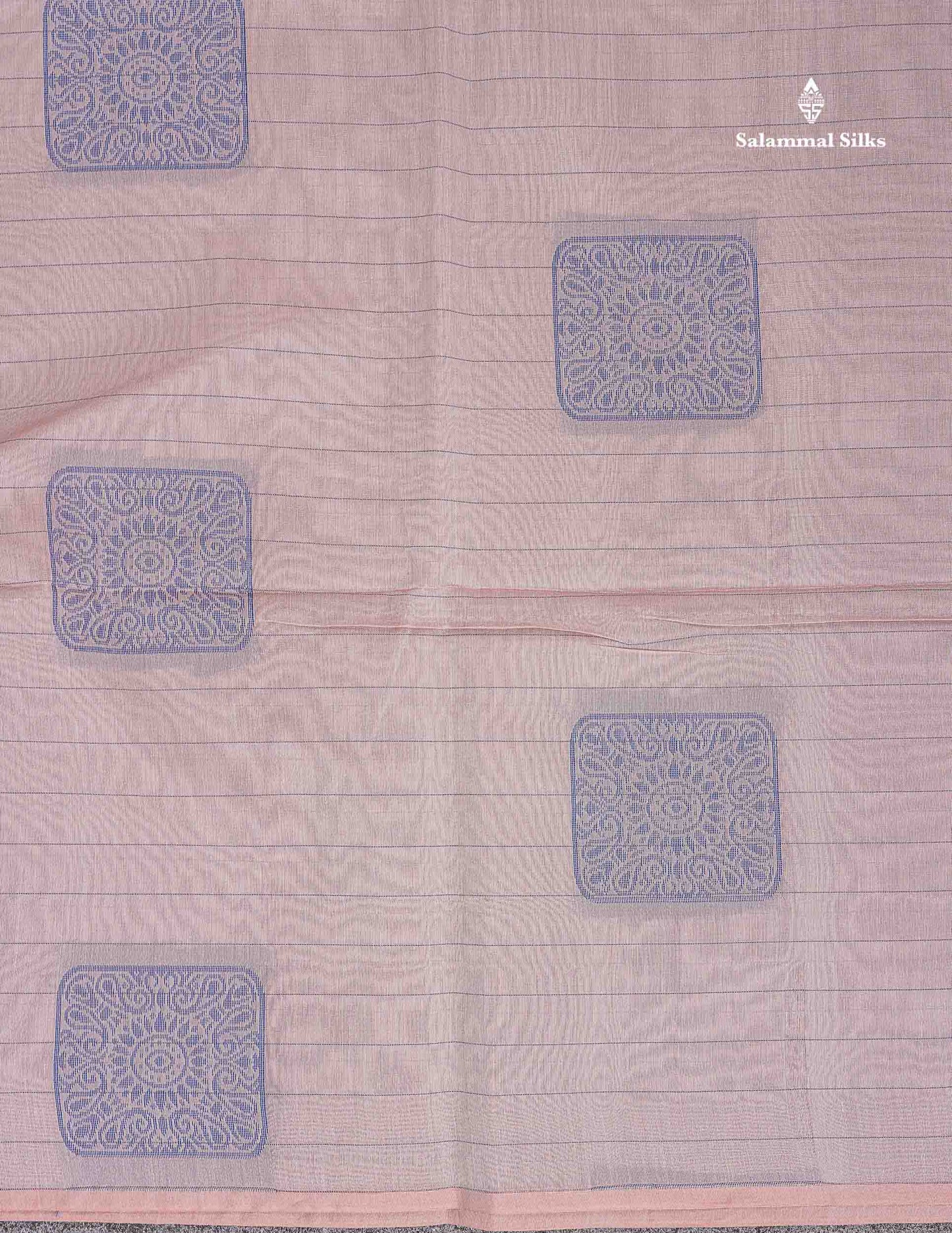 Kora Cotton Saree - Dual Tone Grey Colour Thread Butta And Lines With Contrast Pink Blouse