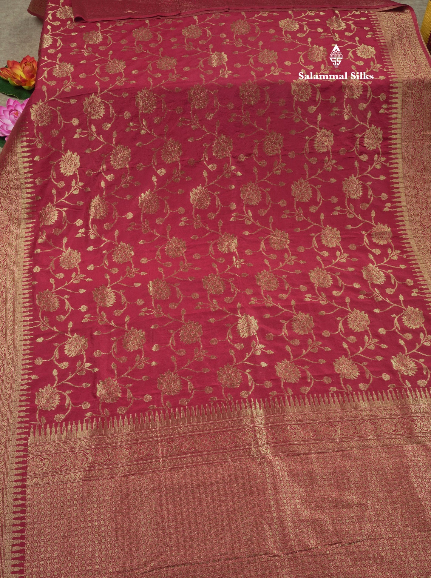Bottle Green Semi Georgette Saree With Fancy Self Border