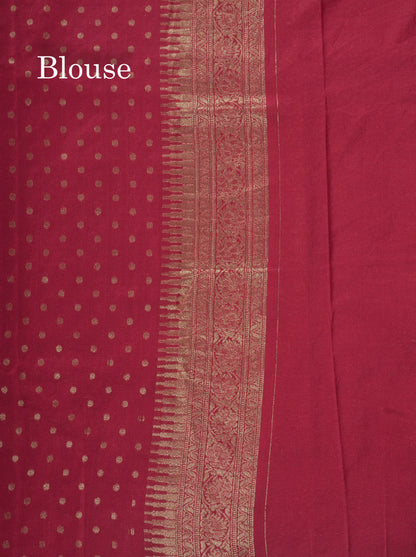 Bottle Green Semi Georgette Saree With Fancy Self Border