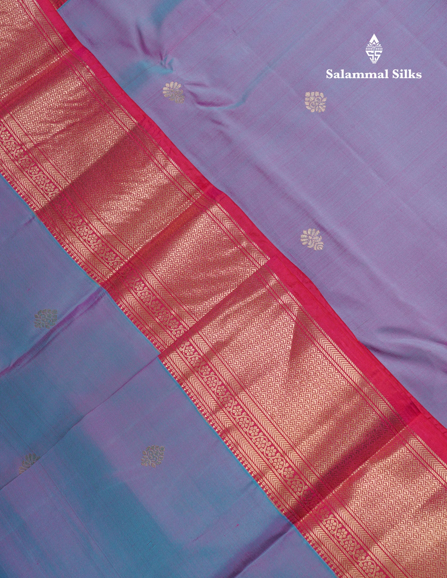 Beautiful Dual Tone Lavender Pure Kanjivaram Silk Saree With Contrast Pink Traditional Evening Morning Border