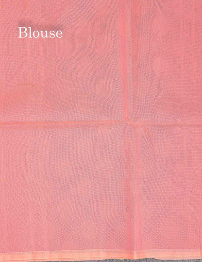 Cora Cotton Saree - Light Parrot Green Colour Body Thread Butta With Contrast Light Pink Blouse