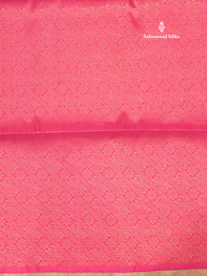 Peacock Green Colour Pure Kanjivaram Soft Silk Saree With Magenta Pink Blouse