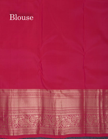 Beautiful Dual Tone Lavender Pure Kanjivaram Silk Saree With Contrast Pink Traditional Evening Morning Border