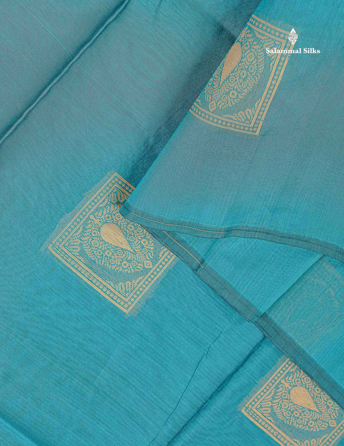 Cora Cotton Saree - Ramar Blue Colour Body Thread Butta With Maroon Blouse