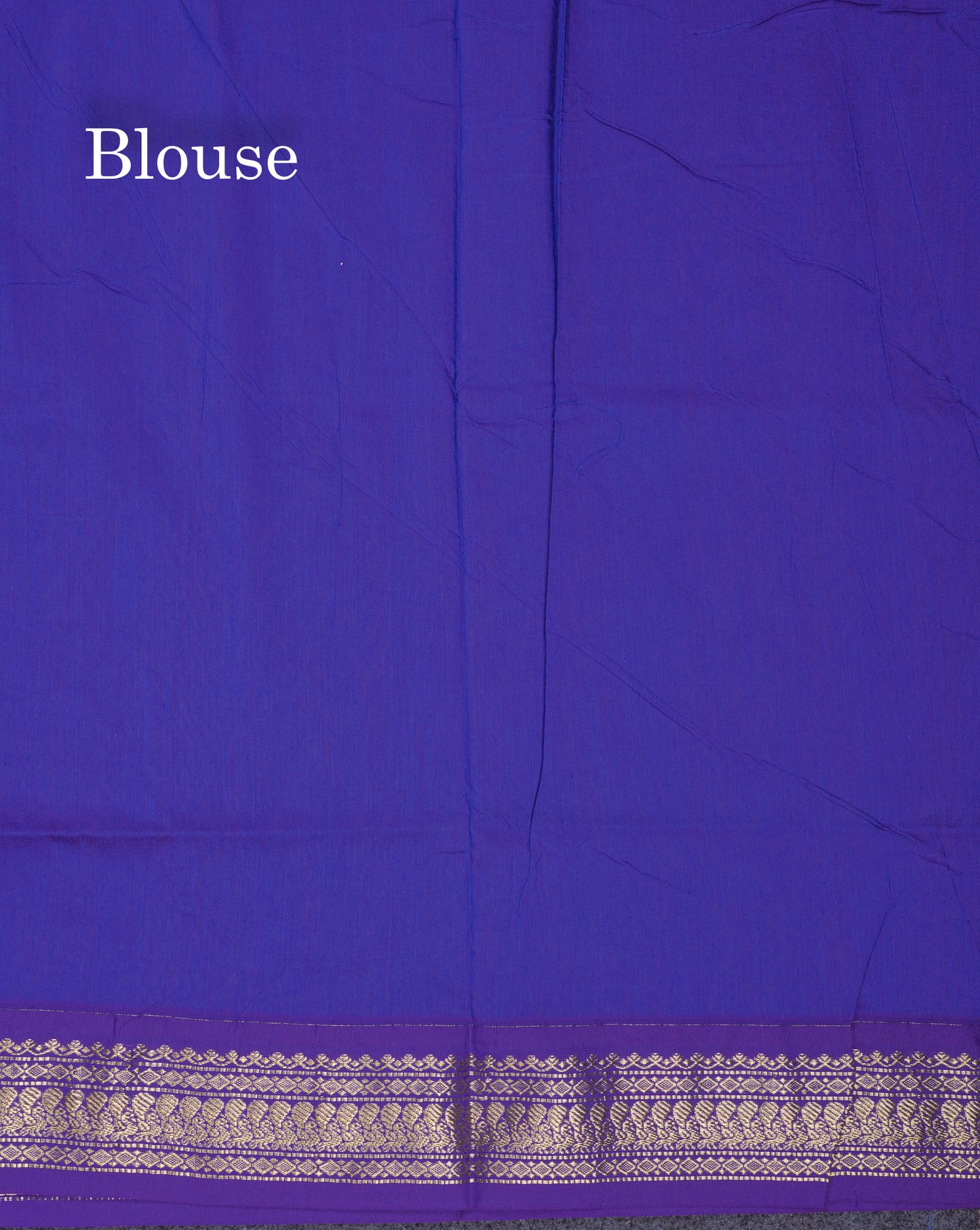Beautiful Sapphire Green Kalyani Cotton Saree With Contrast Navy Blue Blouse