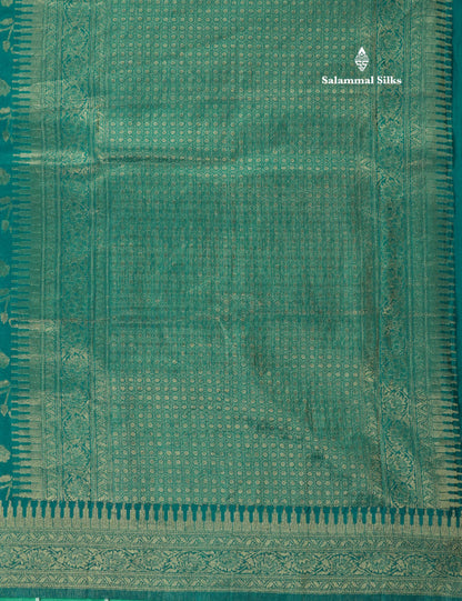 Bottle Green Semi Georgette Saree With Fancy Self Border