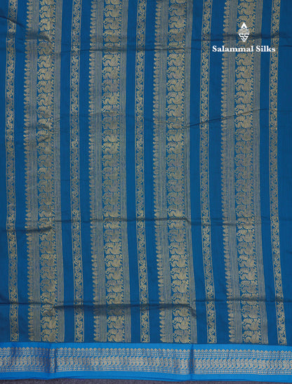 Beautiful Dark Maroon Kalyani Cotton Saree With Contrast Ramar Blue Blouse