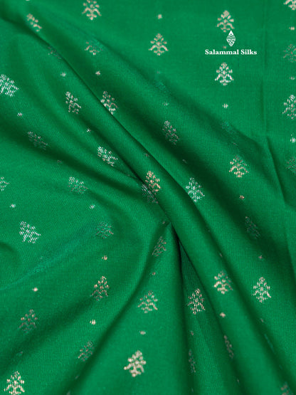 Saffire Green Colour Semi Silk Saree With Contrast Peach Border