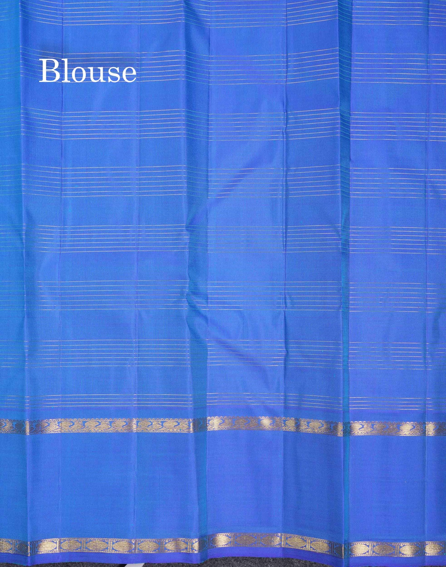 Beautiful Sapphire Blue Checks With Butta Pure Kanjivaram Silk Saree With Contrast Anandha Blue Traditional Gap Border