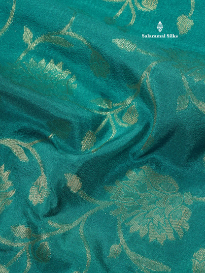 Bottle Green Semi Georgette Saree With Fancy Self Border