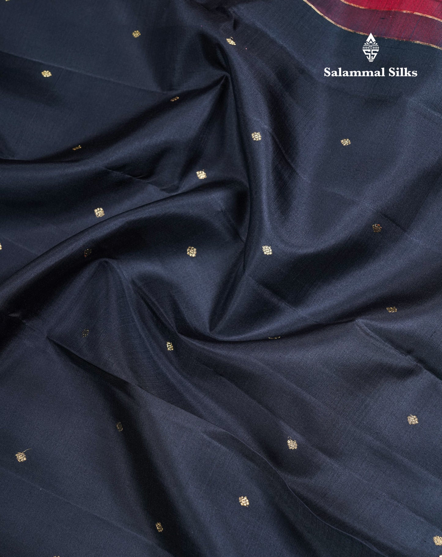 Black Pure Kanjivaram Silk Saree With Contrast Olive Mustard Yellow Rettapet Border