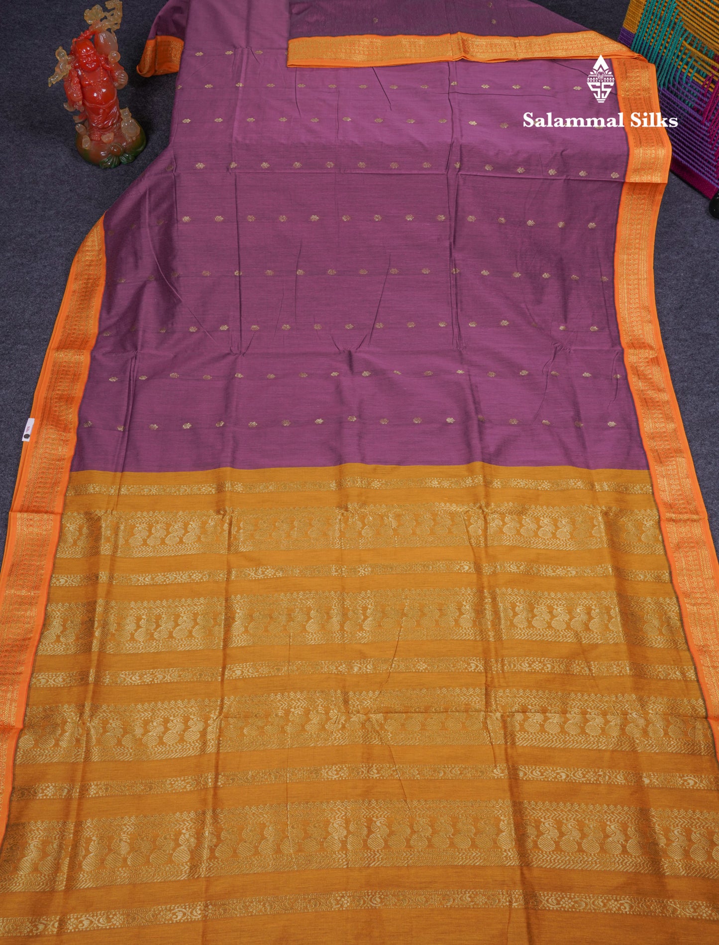 Beautiful Onion Pink Kalyani Cotton Saree With Contrast Mustard Yellow Blouse