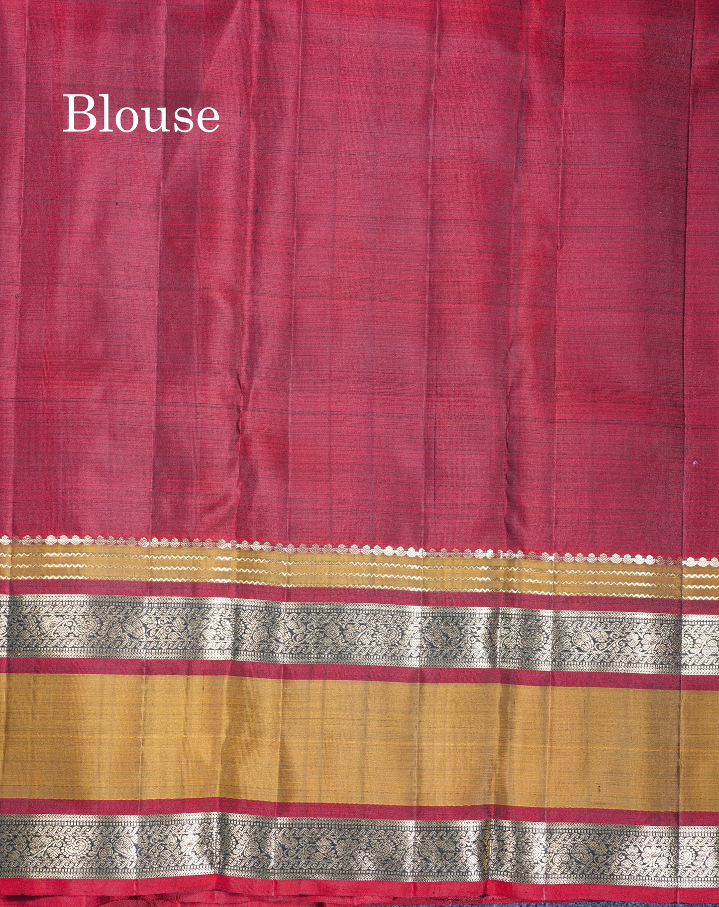 Black Pure Kanjivaram Silk Saree With Contrast Olive Mustard Yellow Rettapet Border