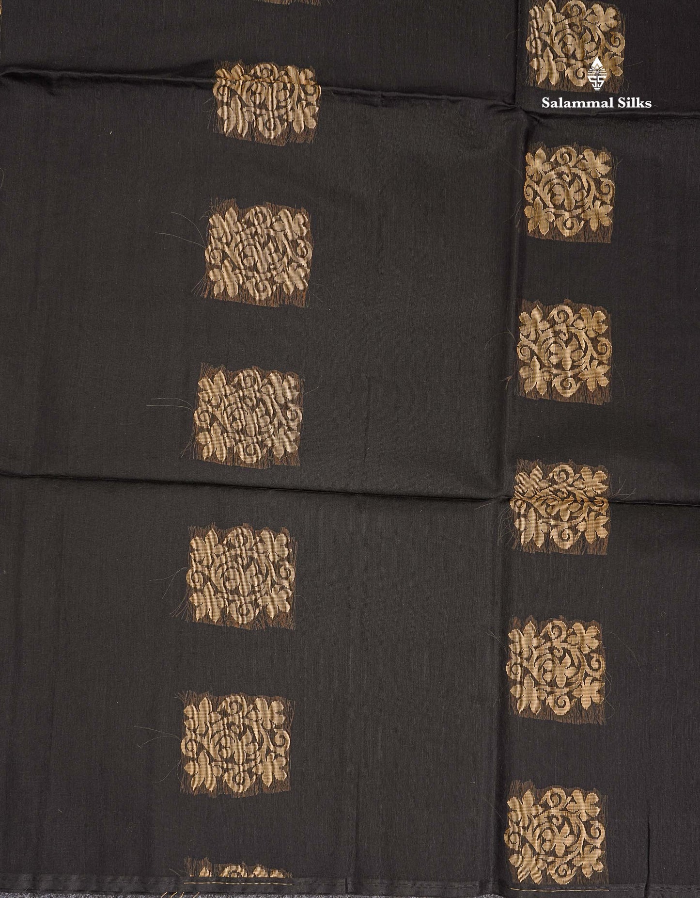 Kora Cotton Saree - Black Colour Thread Butta With Contrast Rani Pink Blouse
