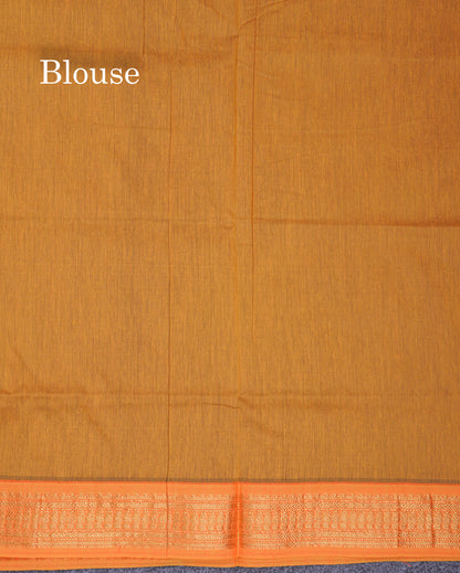 Beautiful Onion Pink Kalyani Cotton Saree With Contrast Mustard Yellow Blouse