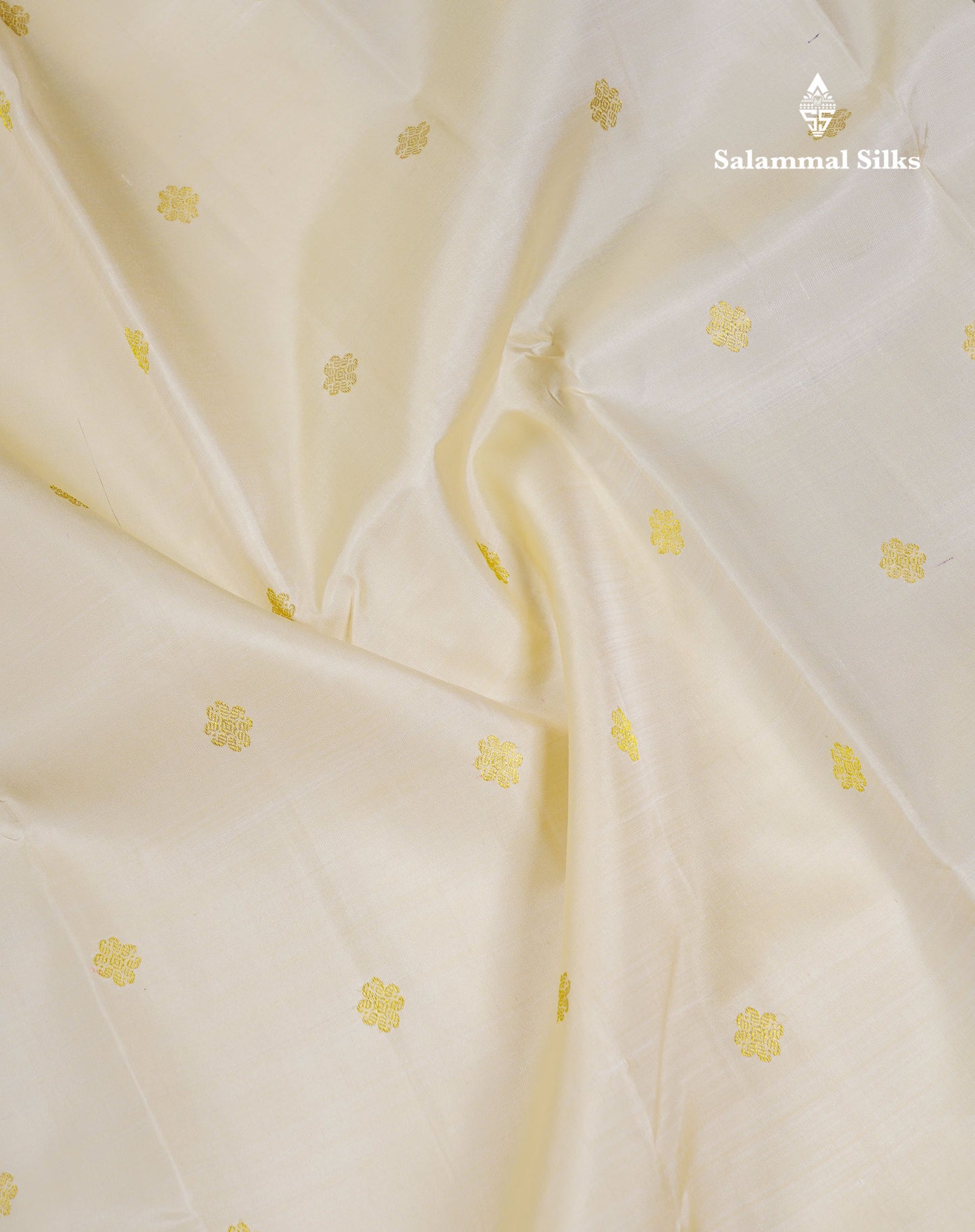 Korvai Beautiful Cream Pure Kanjivaram Silk Saree With Contrast Dark Brown Traditional Border