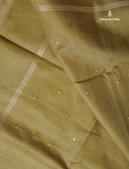 Semi Tussar Saree - Peach Colour Body With Plain Border
