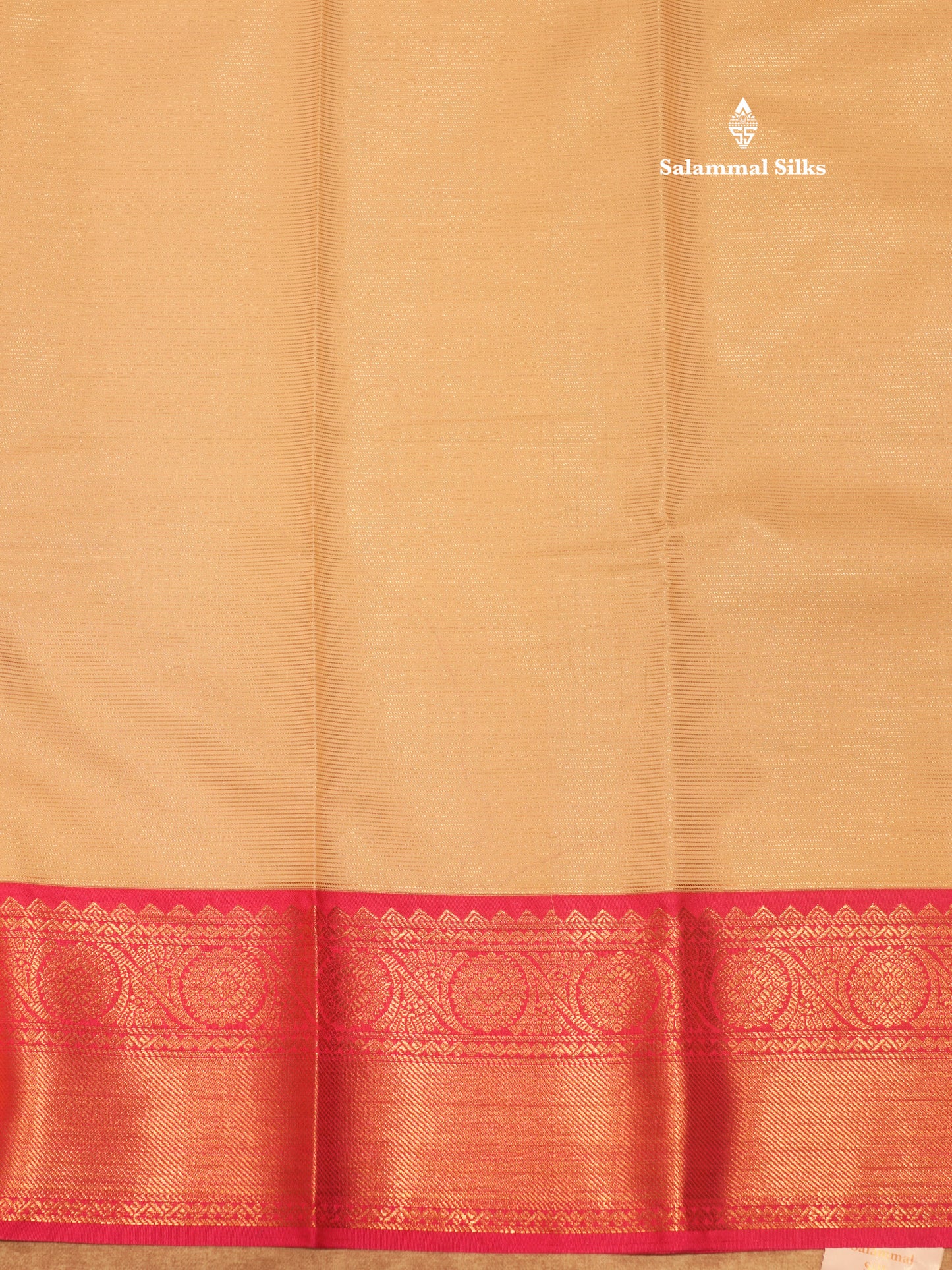 Sandal Colour Vaira Oosi Semi Silk Saree With Contrast Pink Border
