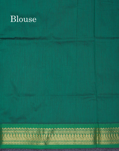 Beautiful Magenta Kalyani Cotton Saree With Contrast Saffire Green Blouse