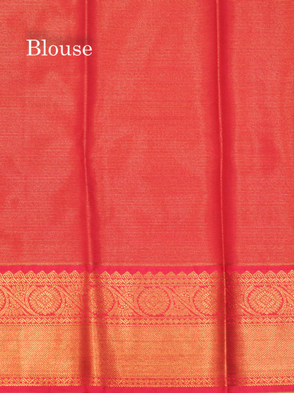 Sandal Colour Vaira Oosi Semi Silk Saree With Contrast Pink Border