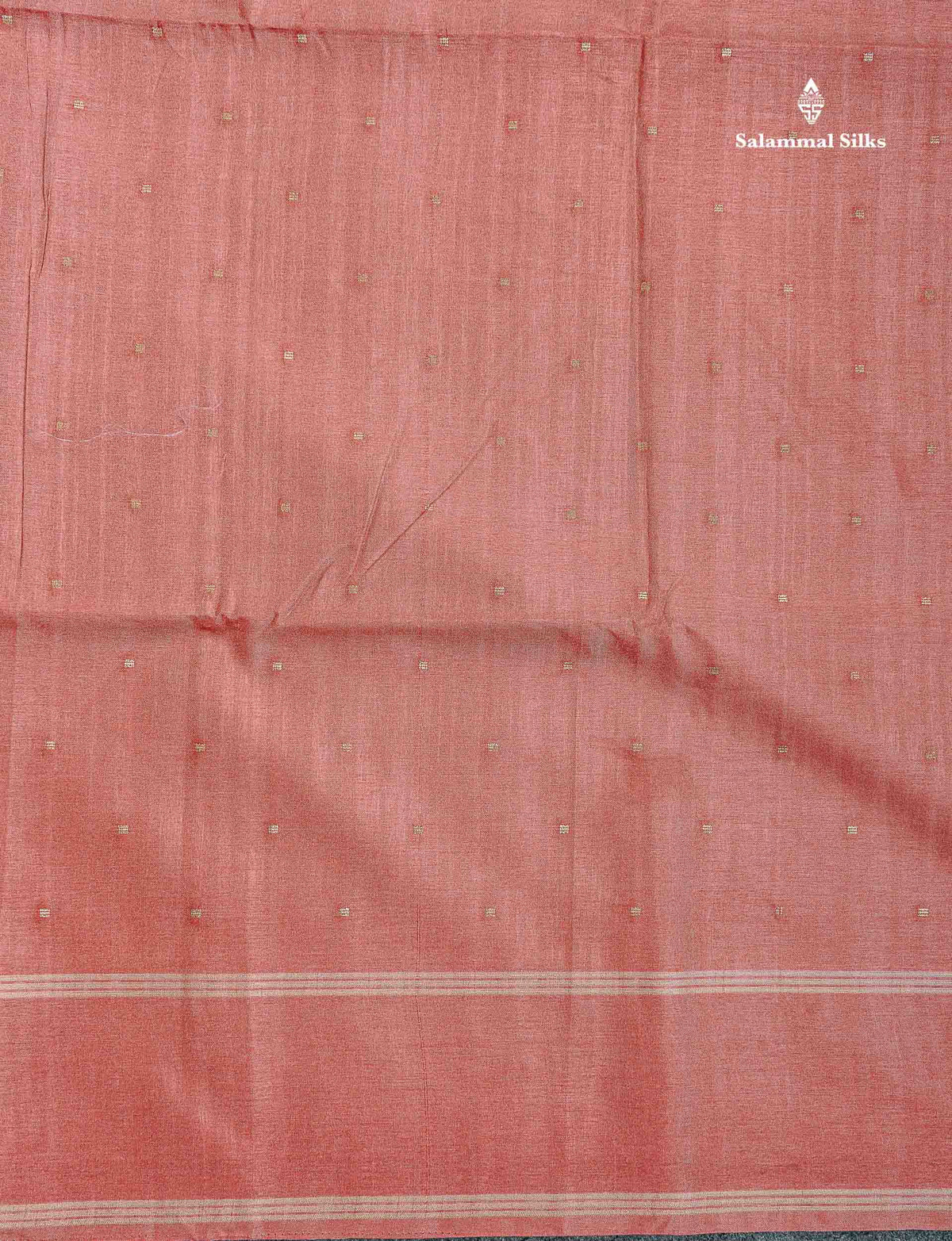 Semi Tussar Saree - Peach Colour Body With Plain Border