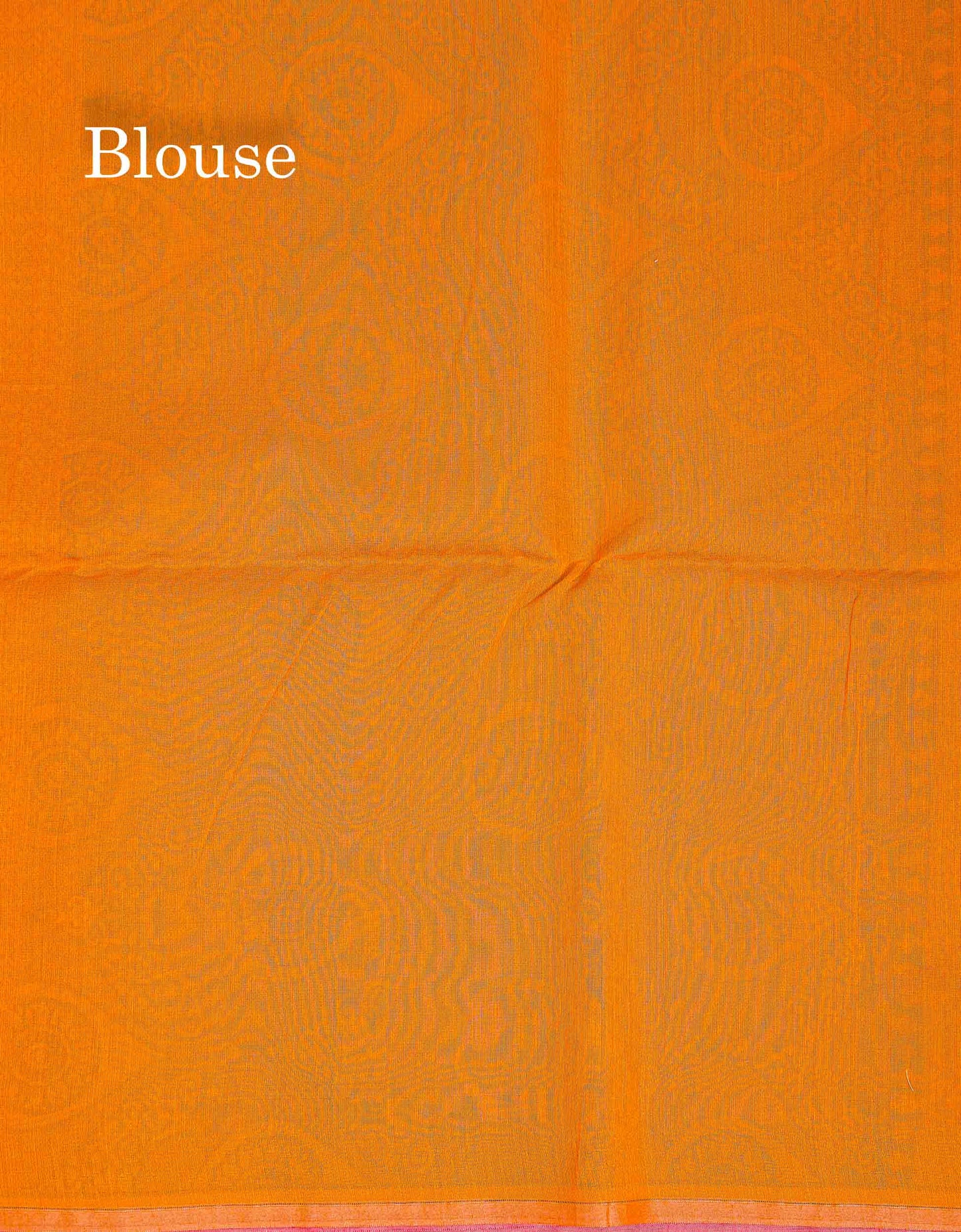 Beautiful Light Peach Fancy Kora Cotton Saree With Contrast Parrot Green Blouse