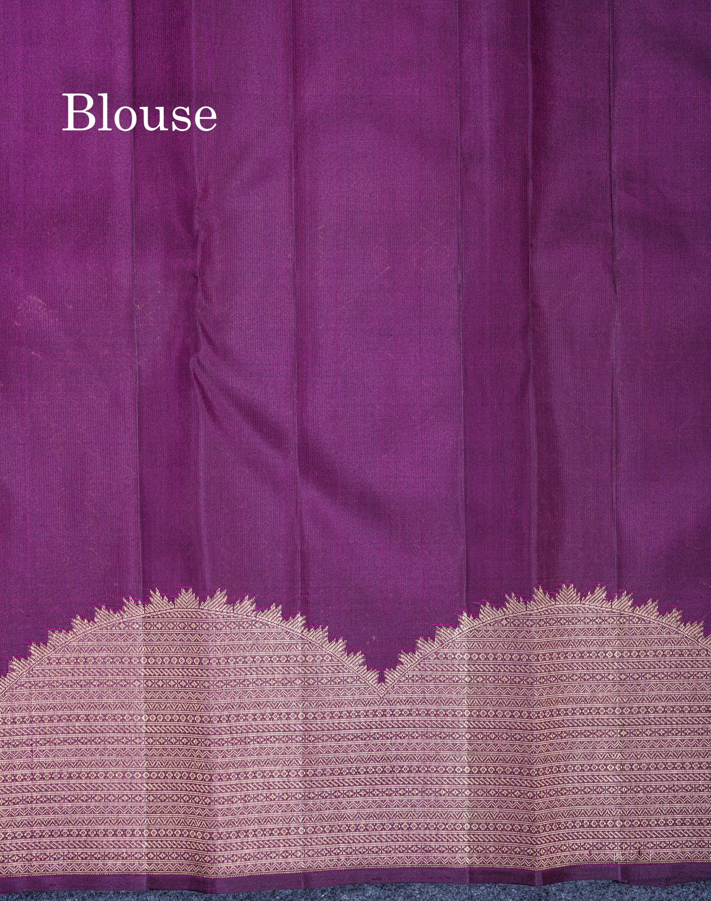 Dark Purple Pure Kanjivaram Silk Saree With Fancy Turning Border