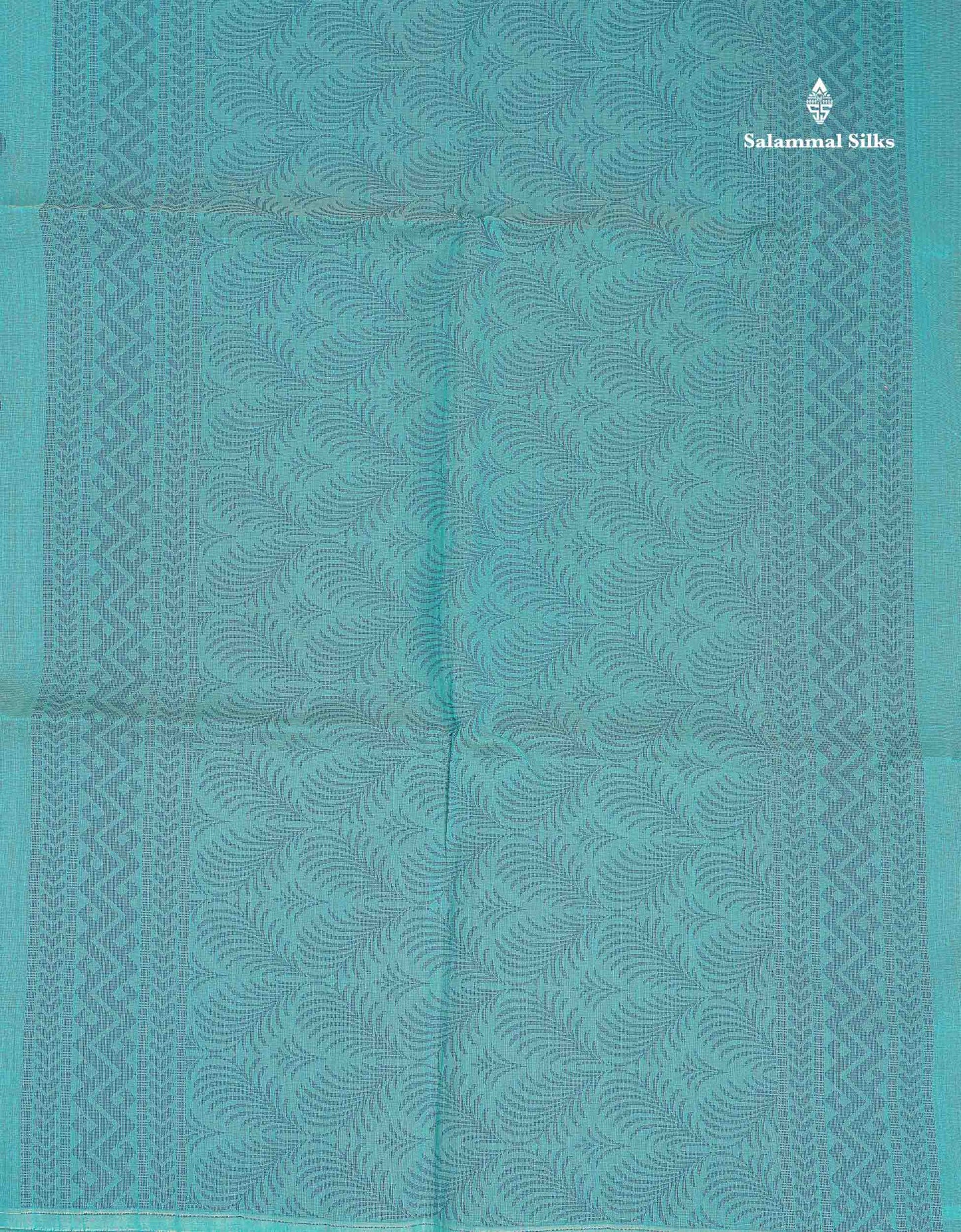 Beautiful Sapphire Blue Fancy Kora Cotton Saree With Blouse