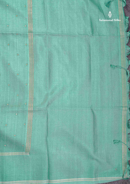 Semi Tussar Saree - Peach Colour Body With Plain Border