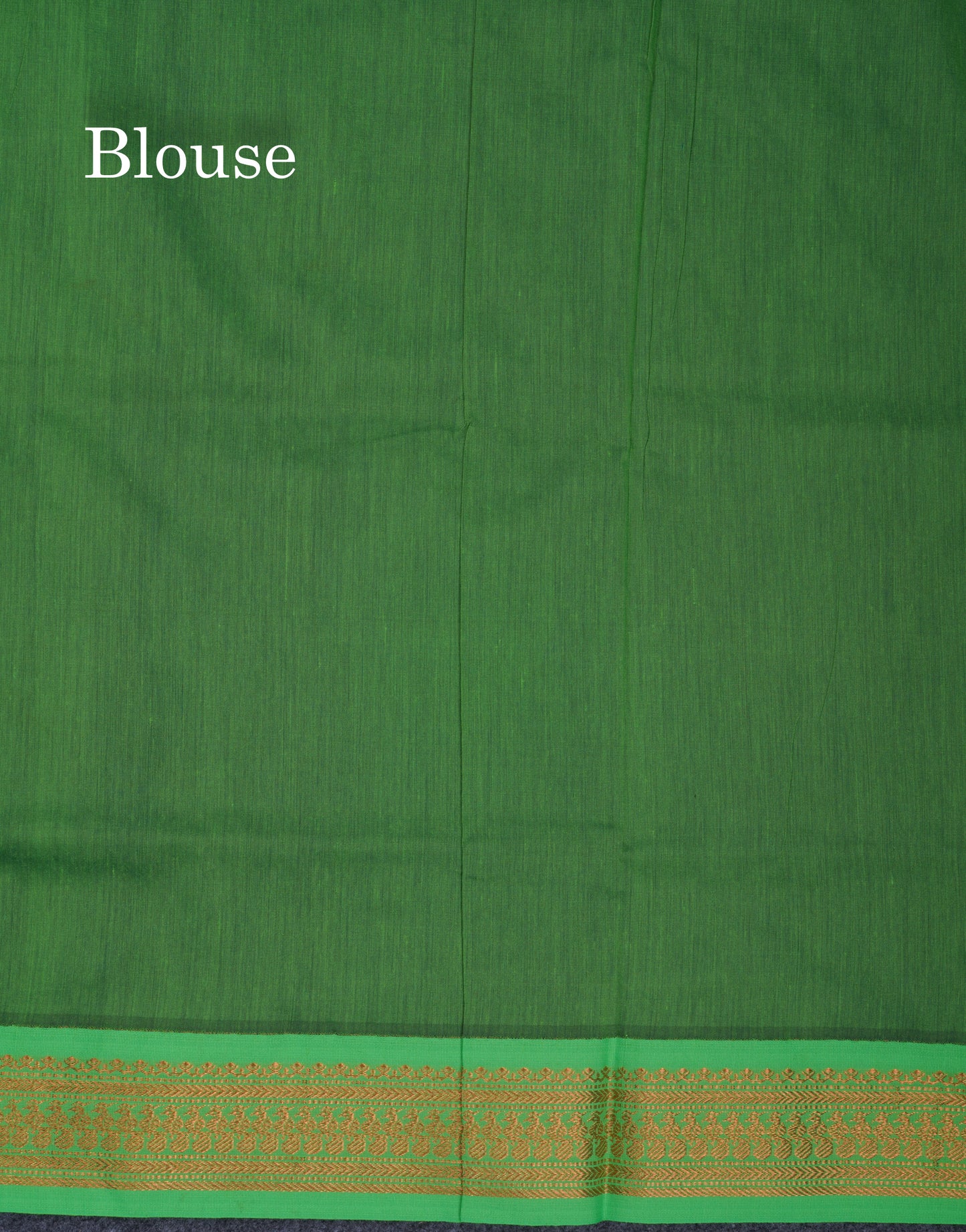 Beautiful Navy Blue Kalyani Cotton Saree With Contrast Parrot Green Blouse