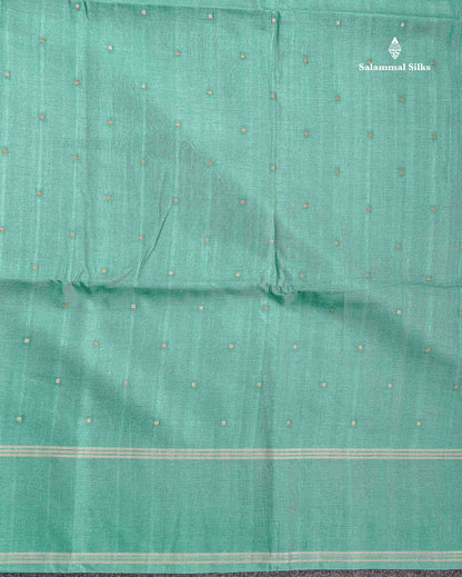 Semi Tussar Saree - Peach Colour Body With Plain Border