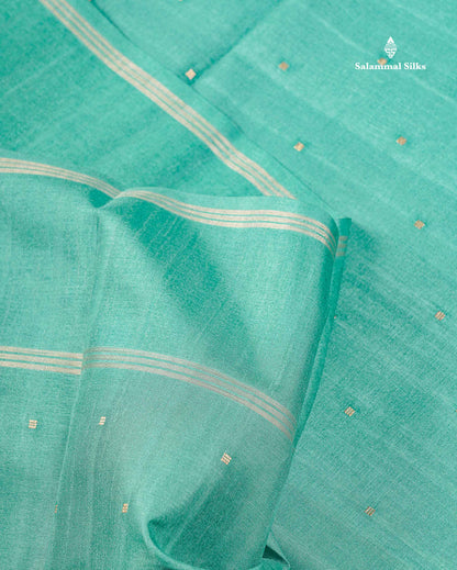 Semi Tussar Saree - Peach Colour Body With Plain Border