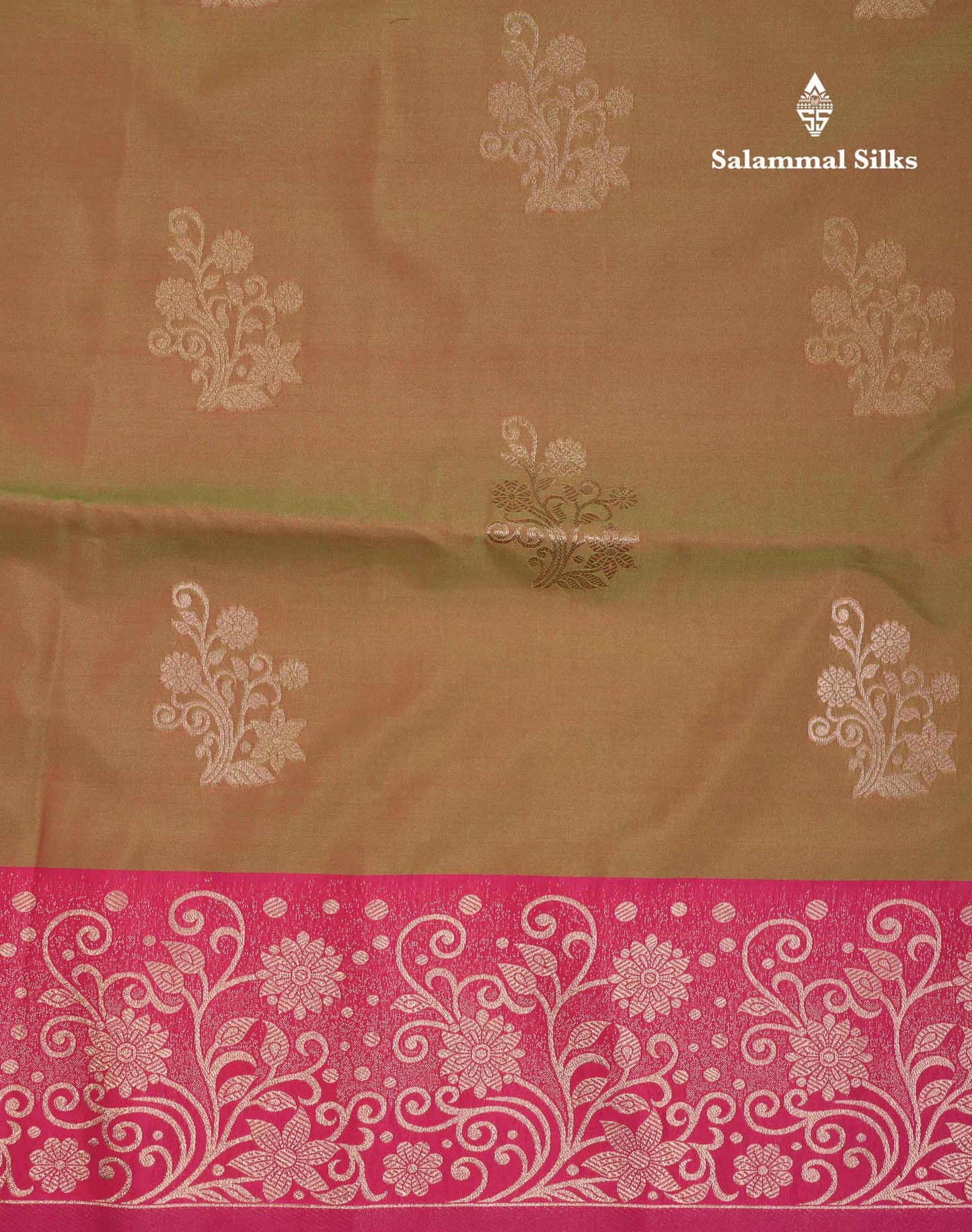 Beautiful Manthulir Yellow Semi Silk Saree With Contrast Pink Fancy Border