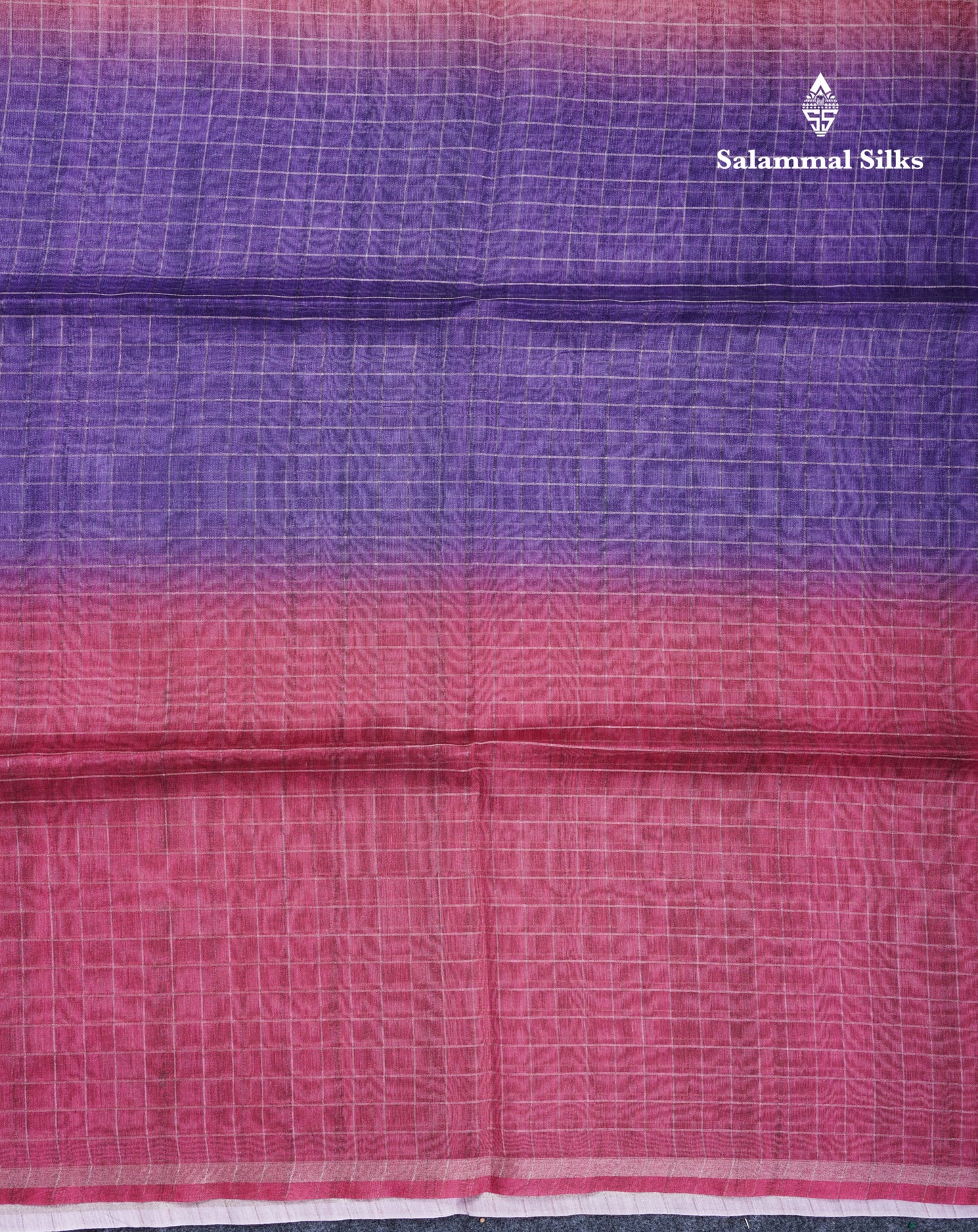 Multicolour Fancy Body Checks Cotton Mix Saree With Floral Kalamkari Blouse