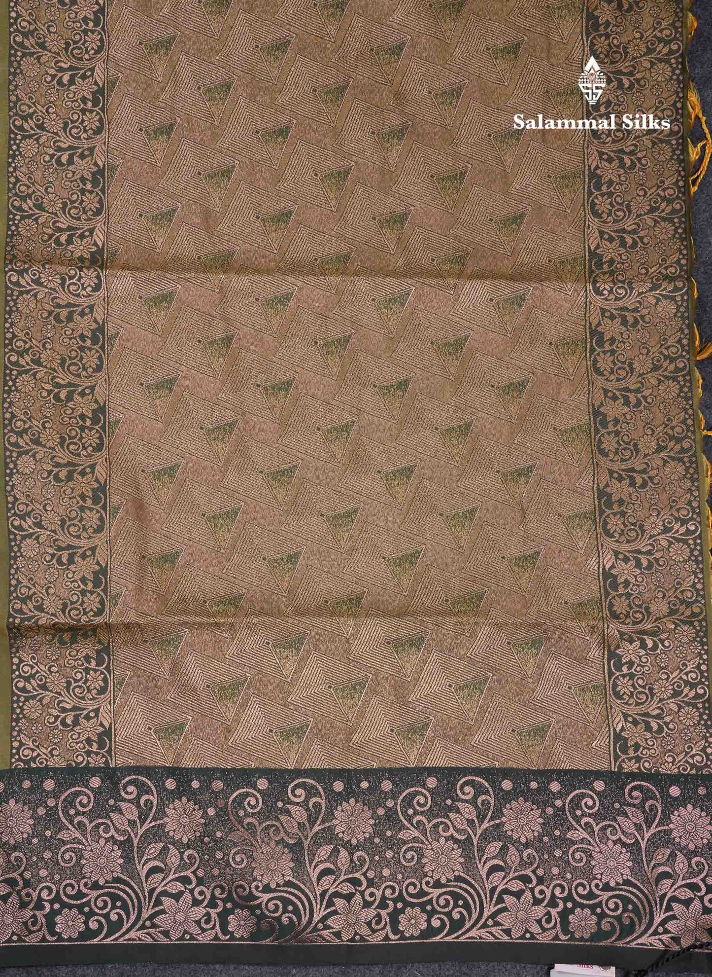 Beautiful Manthulir Yellow Semi Silk Saree With Contrast Pink Fancy Border
