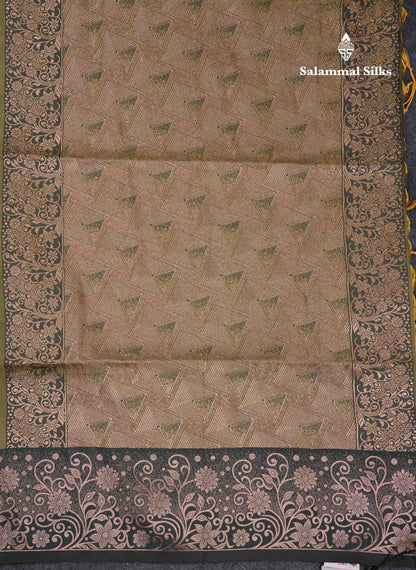 Beautiful Manthulir Yellow Semi Silk Saree With Contrast Pink Fancy Border