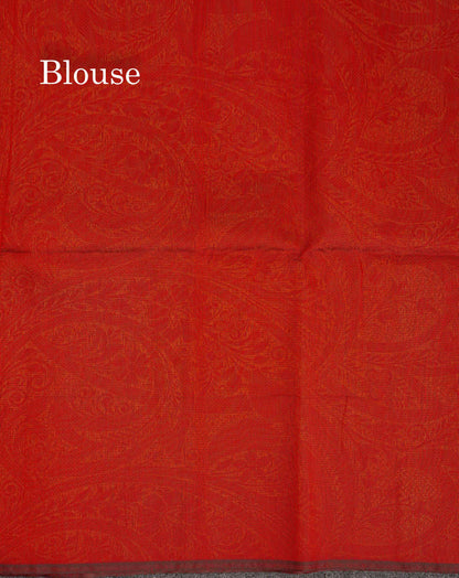 Mehandhi Green Beautiful Fancy Kora Cotton Saree With Contrast Maroon Blouse