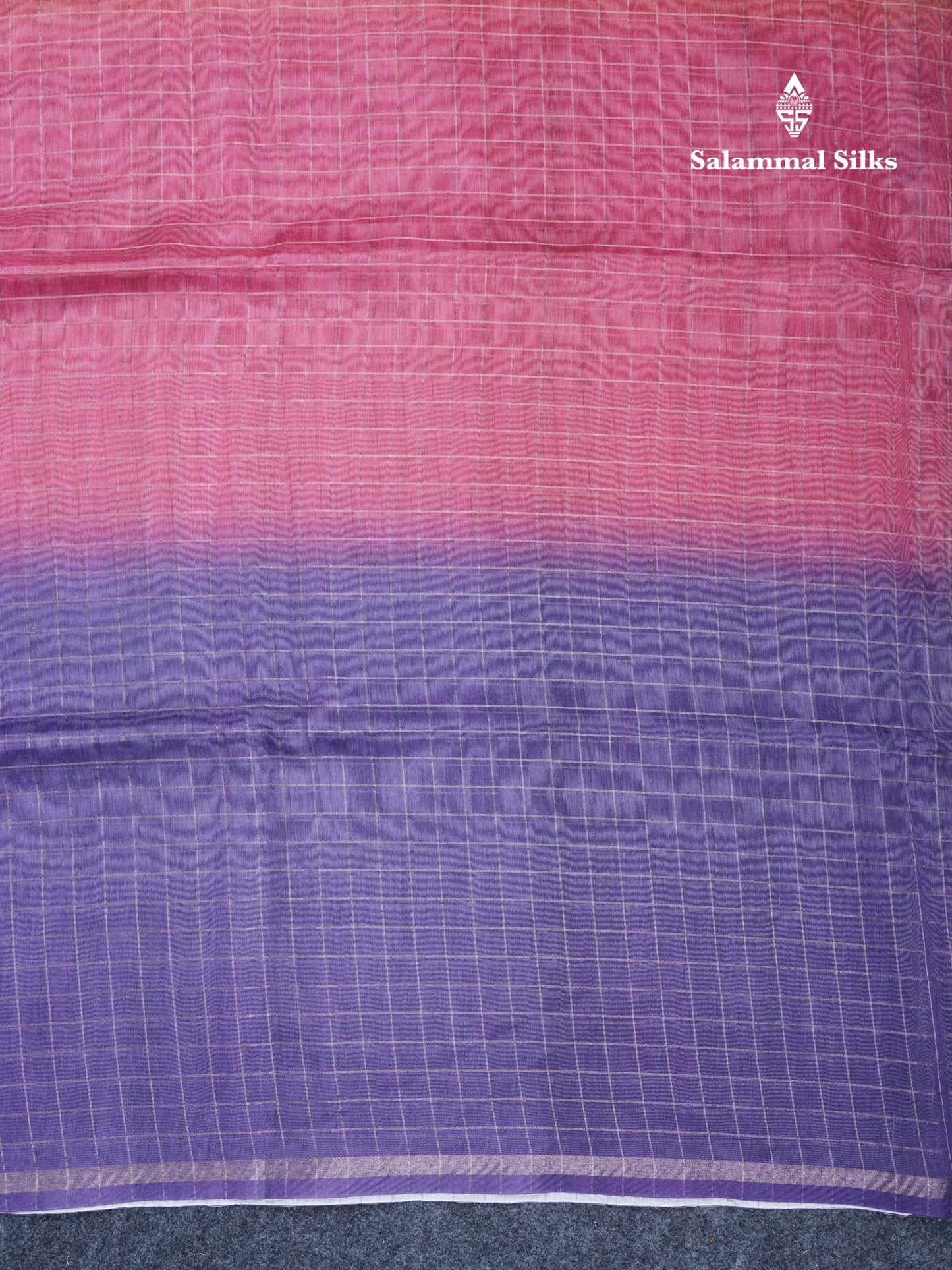 Multicolour Fancy Body Checks Cotton Mix Saree With Floral Kalamkari Blouse