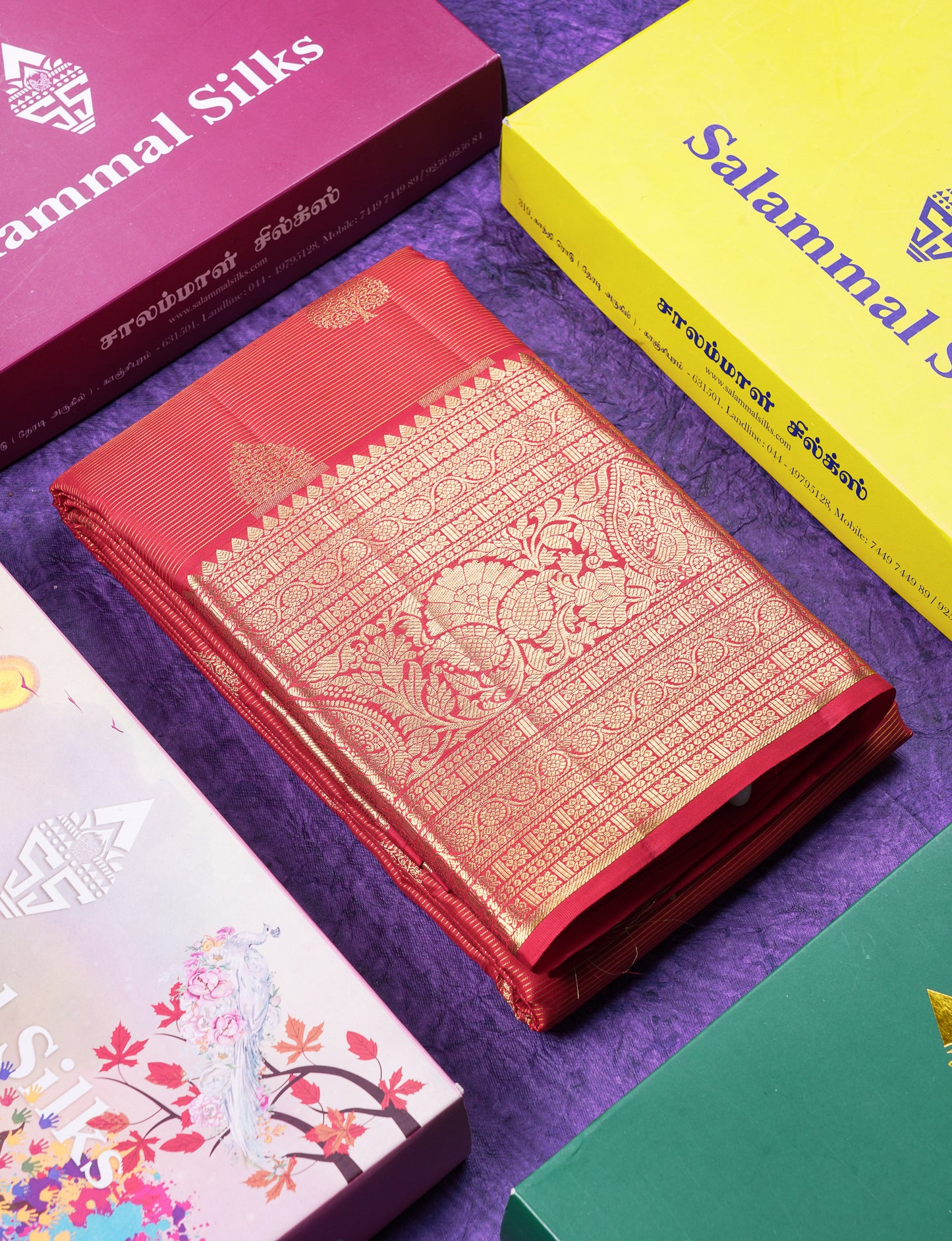 Beautiful Pink Vaira Oosi Lines Pure Kanjivaram Silk Saree With Traditional Evening Morning Border