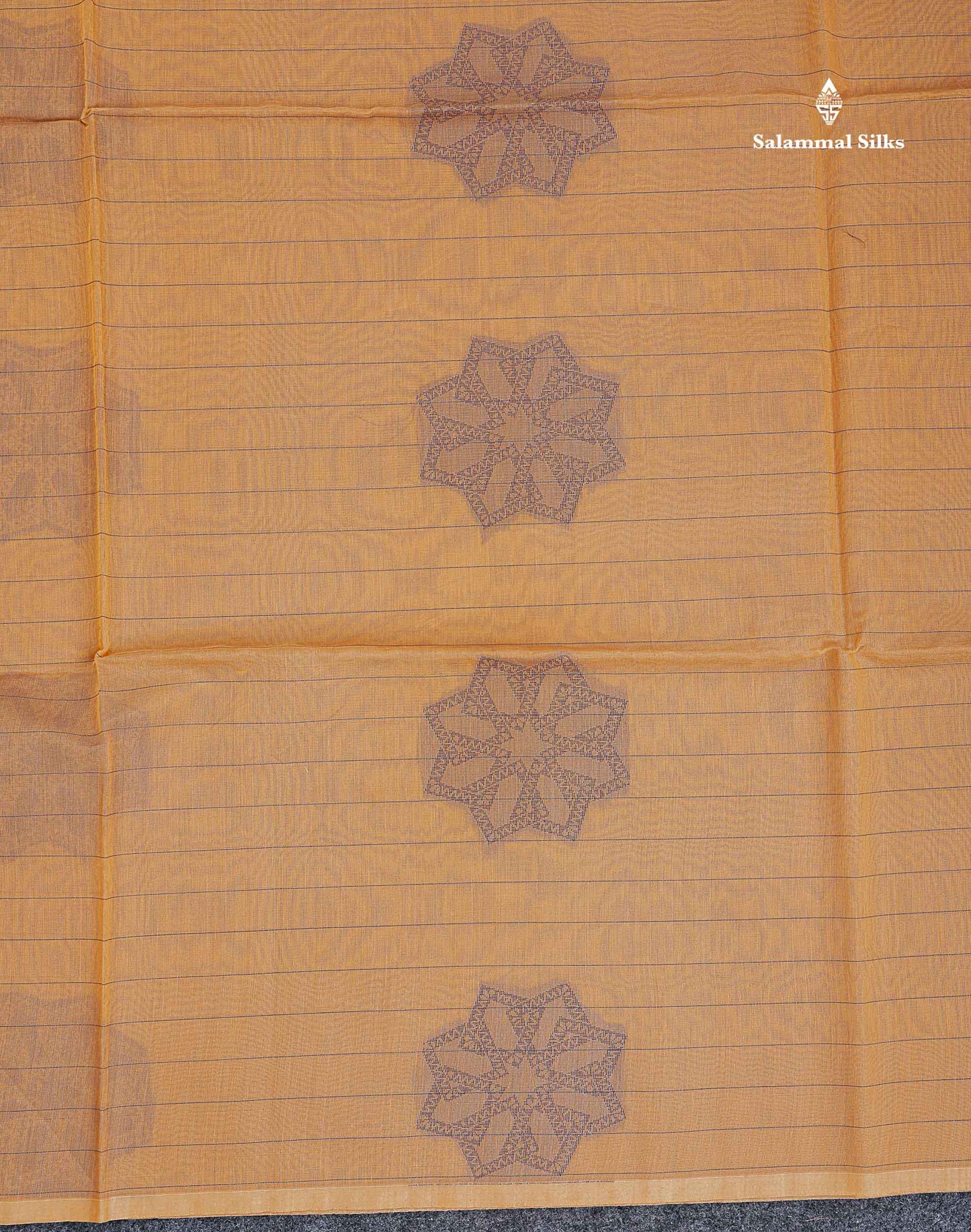 Peach Beautiful Fancy Kora Cotton Saree With Contrast Sky Blue Blouse