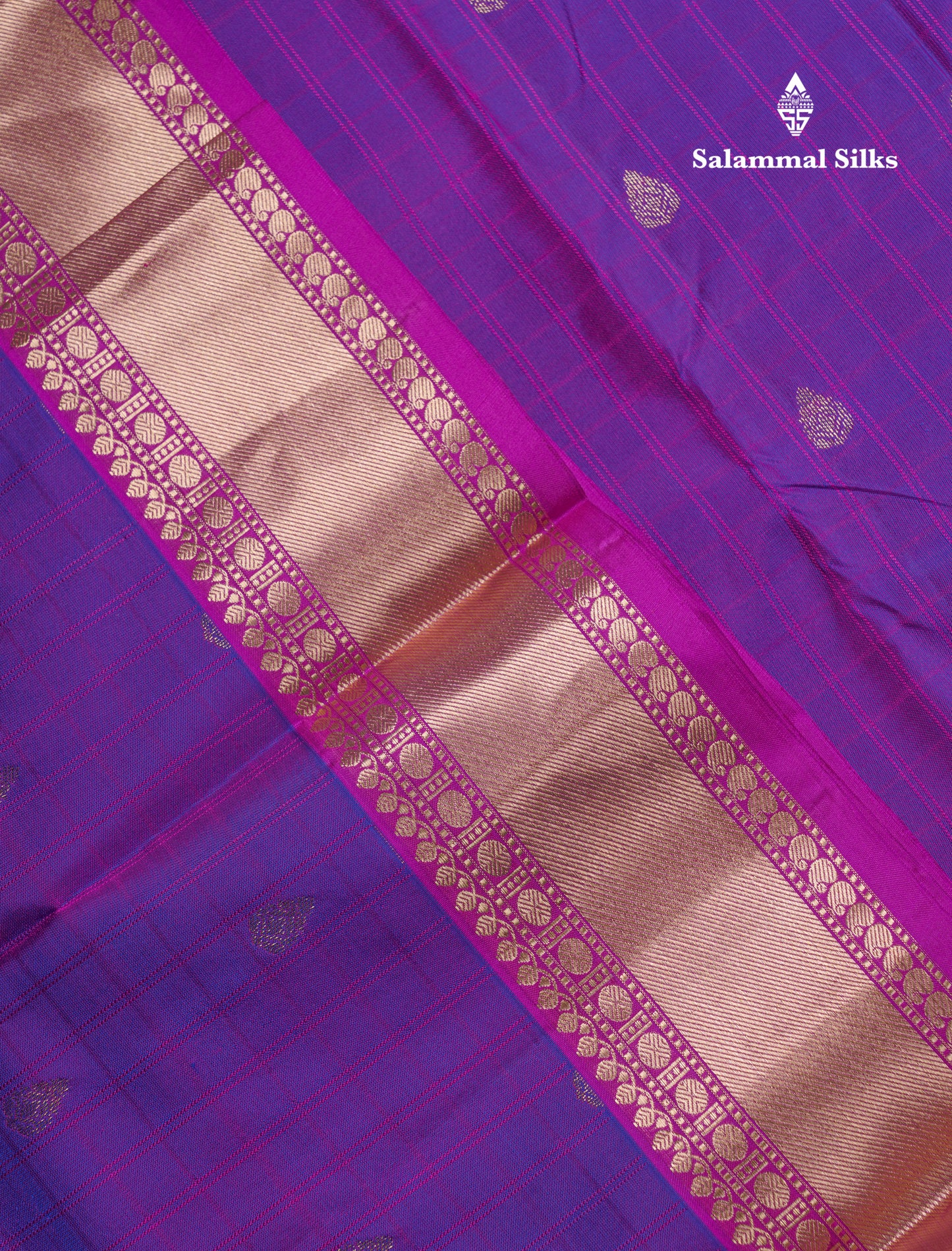 Vadamalli Pure Kanjivaram Silk Saree With Contrast Magenta Pink Traditional Small Border