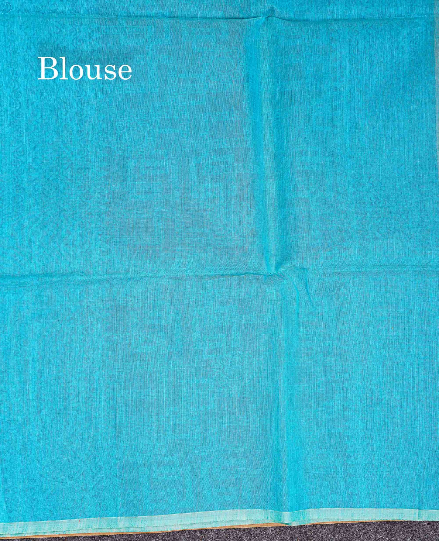 Peach Beautiful Fancy Kora Cotton Saree With Contrast Sky Blue Blouse