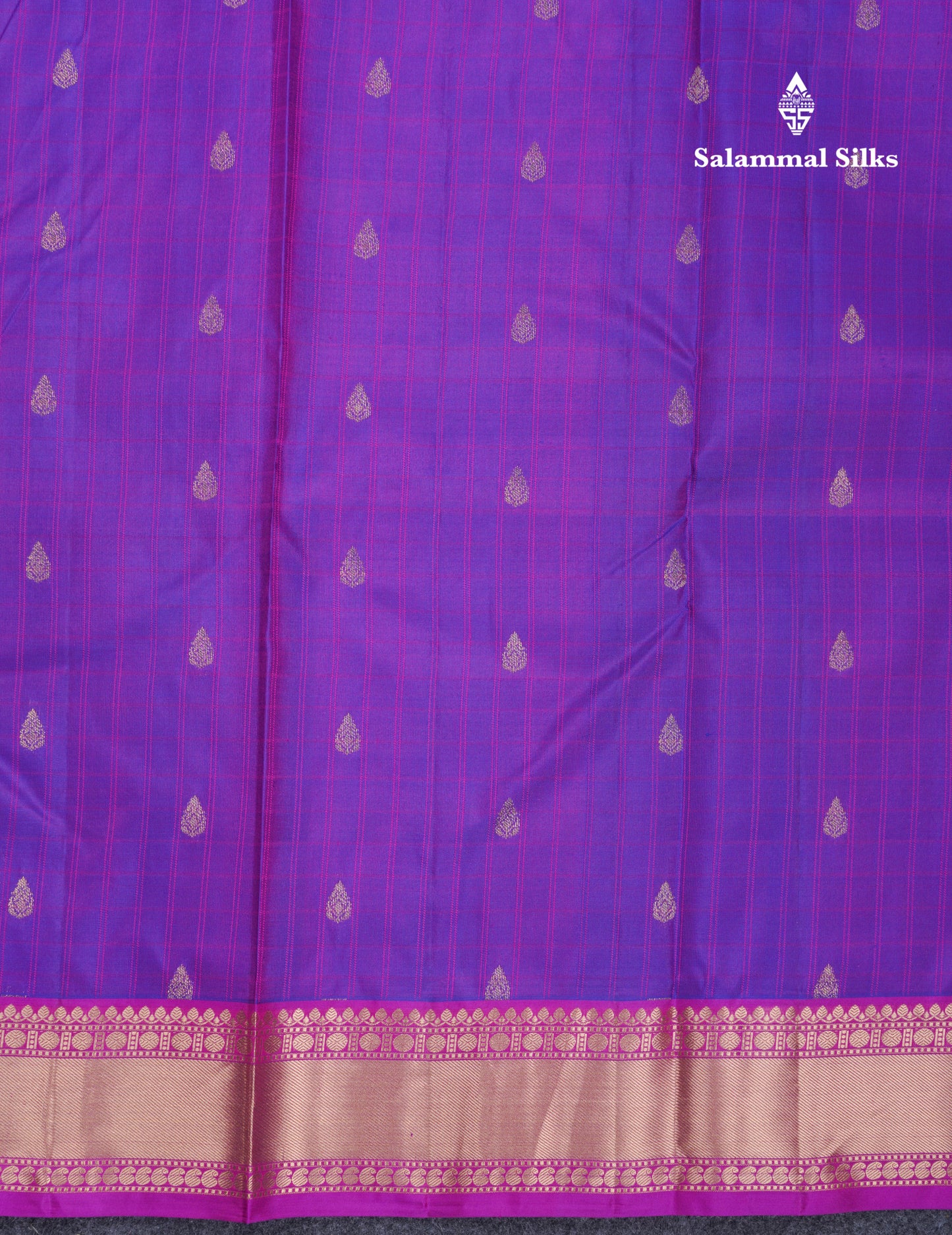 Vadamalli Pure Kanjivaram Silk Saree With Contrast Magenta Pink Traditional Small Border