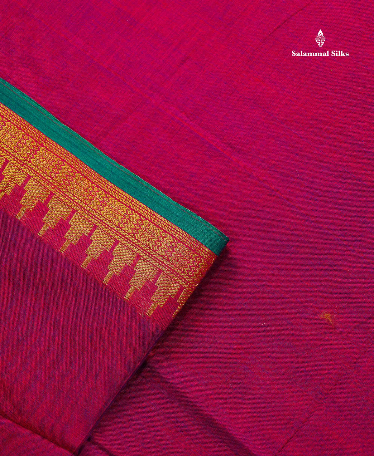 9 Yards Beautiful Violet Pure Cotton Saree With Gold Zari Border