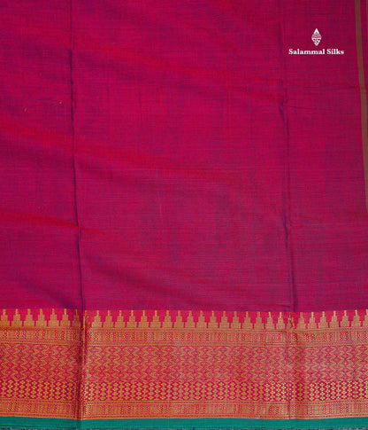 9 Yards Beautiful Violet Pure Cotton Saree With Gold Zari Border